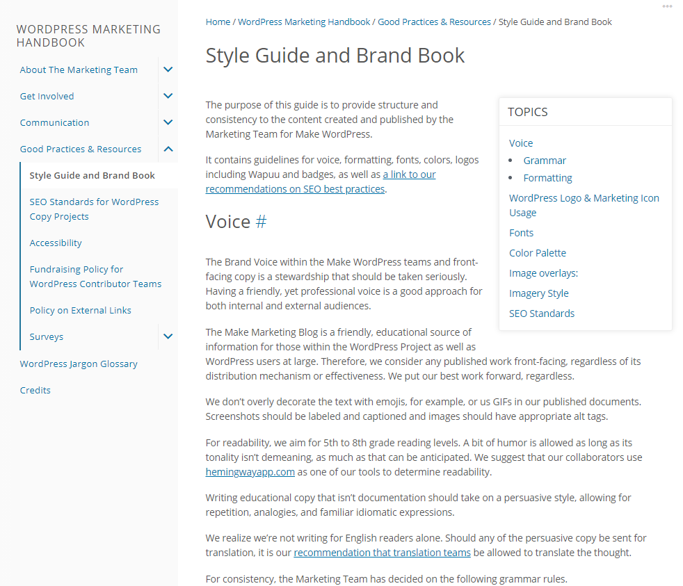 WordPress's Brand Guide